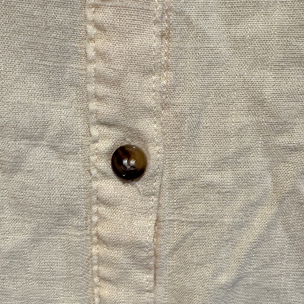 Miami Butter Yellow Linen Blend Button-Up Button Down Xsmall Shirt Xsmall - Picture 2 of 7